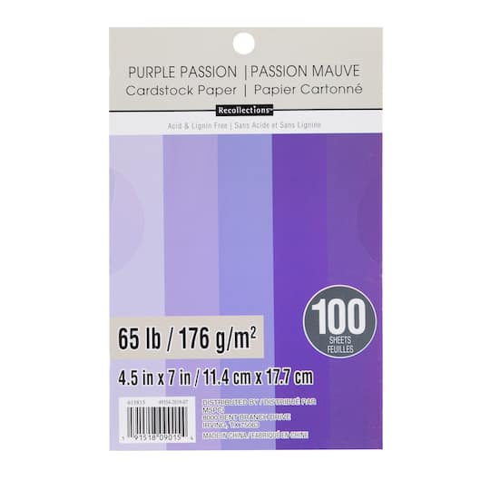 12 Packs: 100 ct. (1,200 total) Purple Passion 4.5" x 7" Cardstock Paper by Recollections™